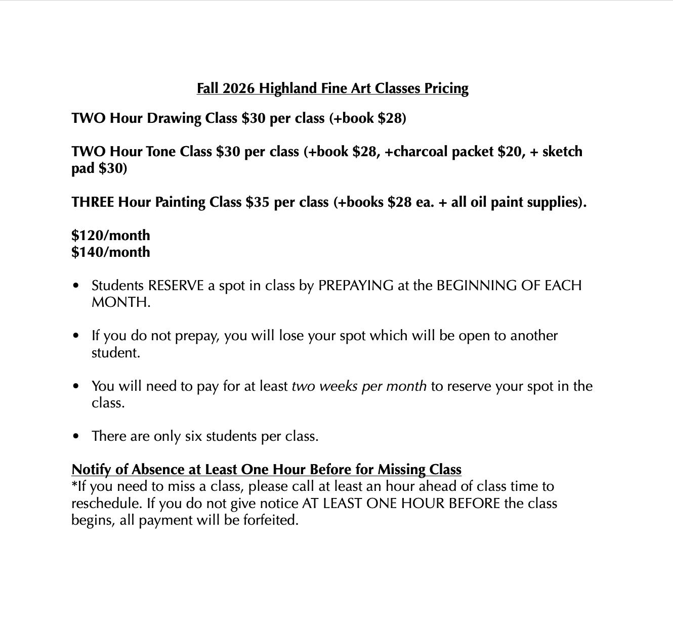 Pricing: